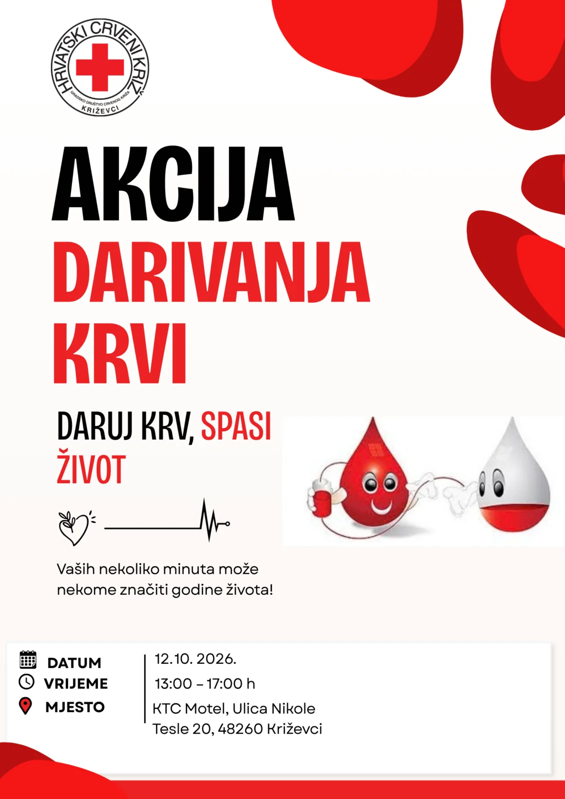 Akcija dobrovoljnog darivanja krvi - Crveni križ - Križevci 